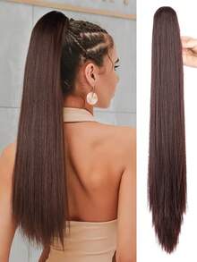 合成长直爪夹马尾接发片耐热马尾发片女士日常节日使用 - 彩色 - 查看 3
