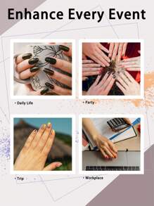 16pcs No Bake Gel Nail Stickers, Spring/Summer New Pink Fine Glitter Shiny Crystal Short Nail Self-Adhesive Full Nail Film, UV Glossy, Easy To Apply And Remove, Suitable For Women And Girls Daily DIY Use Nail Art Supplies