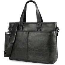 NEWHEY 男士商务手提包，防水双向大容量工作通勤包，求职和商务旅行的理想选择