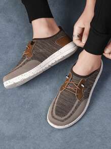Zapatos casuales tipo mocasín hechos a mano de alta calidad para hombre, con suela tejida transpirable y de base suave, diseño de slip-on