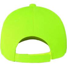 Bulk Lot 12-Pack Adjustable Size Plain Blank Solid Color Baseball Caps - Neon Green - View 4