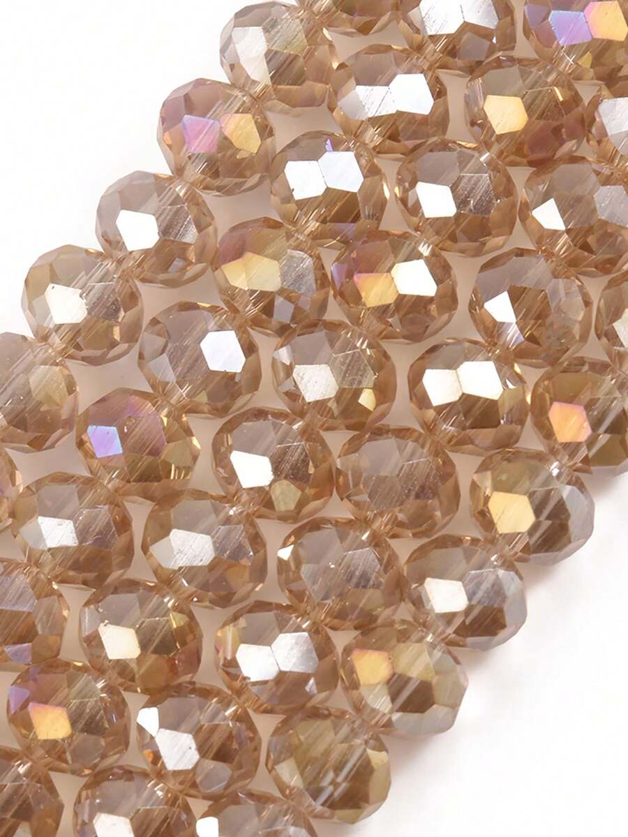 A 串 3/4/6/8 毫米刻面 AB 香槟色玻璃奥地利水晶珠圆珠散珠隔珠适用于珠宝制作 DIY 手链项链耳环包袋设计 - 香檳色 - 查看 1