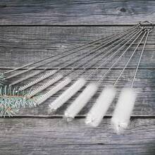 10pcs Multipurpose Cleaning Brush Set - Long Straw Brush, Small Bottle Brush, Straw Cleaner, Pipe Brush, For Teapot Cleaning And Hard To Reach Corners,Cup Straw Cleaning Brush, Reusable Straw Cleaning Brush, Suitable For Water Bottles And Straws - White - View 2