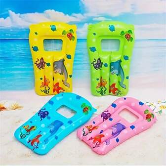 Inflatable Lounger, Outdoor Inflatable Water Surfing Float Bed, Swimming Learning Training Kickboard Air Mattress, Summer, Beach Essentials, Beach Accessories, Pool Float