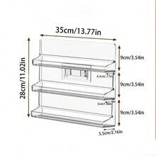 1pc Transparent PET Material Multi-Layer High Capacity Wall-Mounted Sturdy Nail Polish Display Stand For Nail Salon, Beauty Studio - Organized Display, Easy Color Selection, Improve Tidiness - Clear - View 10