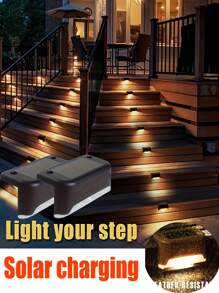 4 قطع/12 قطعة/16 قطعة أضواء لسلم/درجات خطوة شمسية، أضواء للتخييم الخارجي، أضواء لسلالم الحديقة الخارجية بنظام التحكم بالإضاءة، أضواء سطح شمسية لحديقة الفناء، السلالم الأرضية، السياج ،الشرفة، مسار الحفل الزفاف