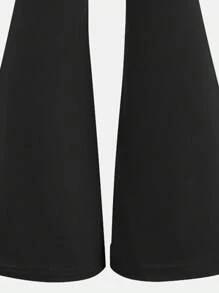 Ensemble de vêtements pour fille ado 2 pièces/set - T-shirt à manches courtes avec imprimé nœud papillon et pantalon évasé, pour le printemps/été