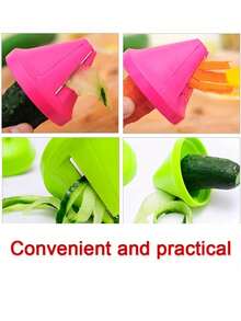 1pc Multi-Function Spiral Vegetable Peeler/Shredder - For Potatoes, Carrots, Radishes, Etc. - Multicolor - View 5