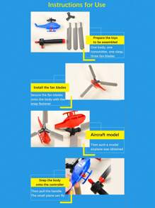 1/2/4/6/8/10/16/20 Sets Random Color Outdoor Pull Line Helicopter Toy Plane, Fly Small Plane, Teenager's Outdoor Games Sports Toys, Handle Pull Helicopter, New Year/Halloween/Christmas/ Birthday Gifts , Plastic Toy, Party Small Gift, Stress Relief Toy, Decompression Toy, Indoor/Outdoor Activity