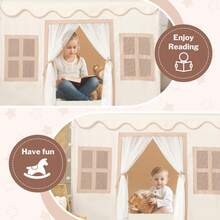 Kids Indoor Play Tent, Cozy Playhouse For Toddlers, Ideal Birthday Gift, Fun Parent-Child Play Space For Boys & Girls(No Star Light) - 奶油色 - 查看 7
