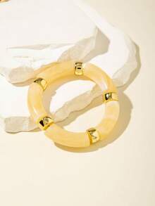 1 件/5 件套时尚简约复古亚克力曲线管和串珠手链，适合日常佩戴、约会、派对、礼物 - 彩色 - 查看 13