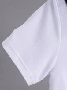 3pcs/Set Boys Summer Letter Print Casual White Short Sleeve T-Shirt + Elastic Waist Allover Print Shorts Set