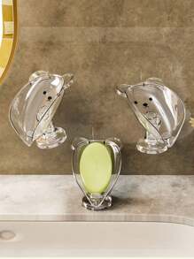 1pc Soap Dish Tray, Freestanding Luxury Soap Holder For Bathroom, No Drilling Required Bathroom Accessories Bathroom Organizer Back To School Storage