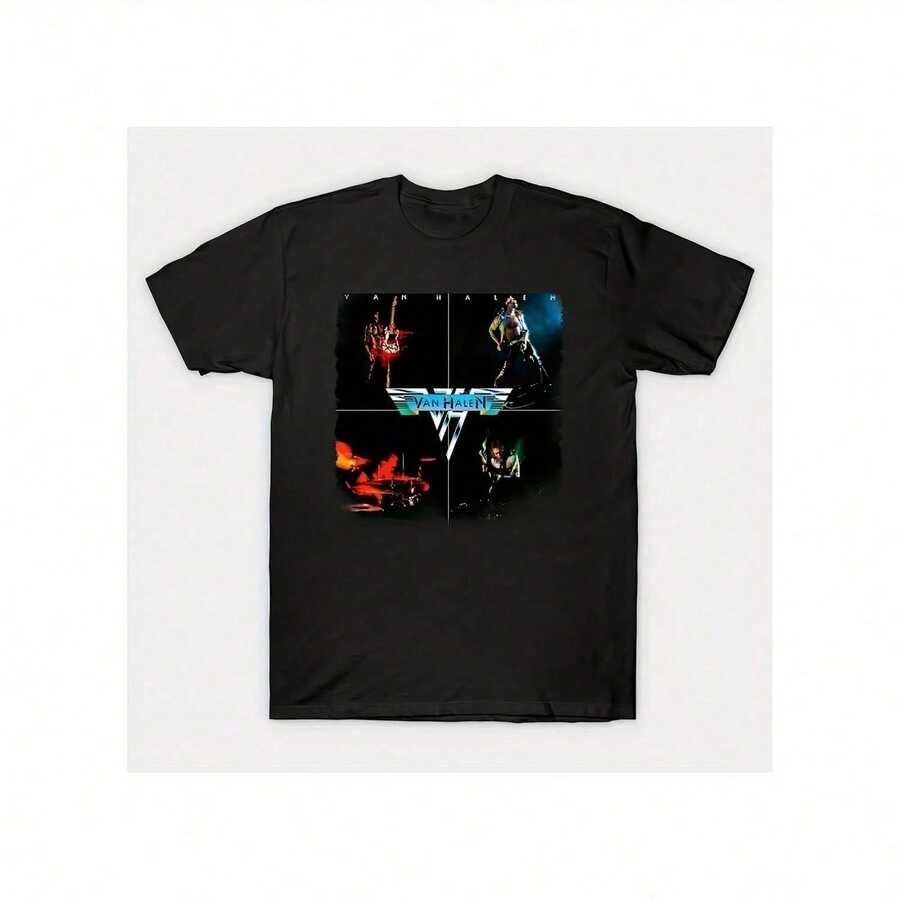 Vintage Van Halen T-Shirsthetic Y4243K Style Summer Top, Loose Fitting T-Shirt For Outdoor, Home, Work Or Street Leisure, Soft And Durable Pure Cotton Fabric, Retro And Soft Design, I Gift For , Fashionable And Comfortable Shirt For Travel, Festivals Or Weekends - màu đen - Xem 1