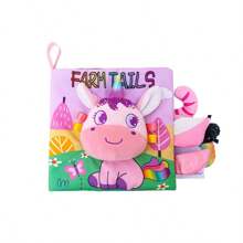 Soft Baby Book High Contrast Baby Toy, Touch And Feel Wrinkle-Free Cloth Book Baby Toy, 3D Animals, Made Of Fabric, Bright Colors, Christmas Stocking Filler Gift For Newborn Boys And Girls 0-6-12 Months