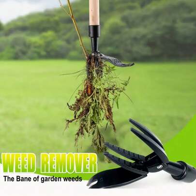 1 件重型 4 爪铝制拔拔器工具头，立式手动脚踏式拔拔器，去除器，根部去除花园除草工具，易于抓握的食槽设计，适合庭院和花园使用，无需弯曲、拉动或跪下即可轻松拆除，非常适合花园草坪护理，园艺工具，符合人体工程学的去除器，花园工具（不含手柄）