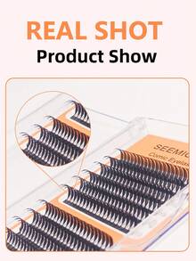 SEEMICAR 12排 C 0.07 厚度 Spire 假睫毛 Air 系列预制羽毛轻睫毛延长假睫毛