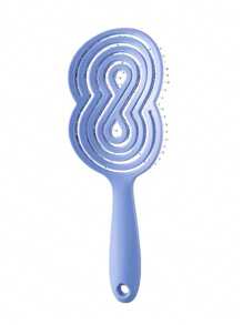 1pc Plastic Hair Brush With Fluffy Bow-Shaped Bristles, Soft Detangling Comb For Wet & Dry Hair, Resin Handle
