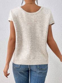 1 Peça Top de Halter Moda com Laço na Frente e Atrás, Estilo Folgado e Suave, Cor Sólida, Tricotado, Colete