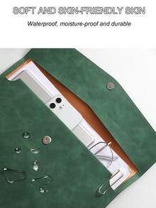 Custom Engraved A4 File Folder -Magnetic Closure, Waterproof Faux Leather Document Holder Large Capacity For Business & Office Organization, Personalized Gift For Birthdays & Christmas, Personalized Gift Folder | Sleek Faux Leather Folder | Elegant Texture Wallet Back To School,School Supplies,Multi-Functional,Ornamental,Reusable,Modern,Colorful,Cute,Vintage,Cartoon,Kawaii,Custom,Personalized,Unique,Customized,Workers,Clients,Students,For Business/Work/Office,For School,Office & School Supplies,Xmas Decoration,Examination - Multicolor - View 5