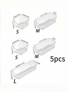 1pc Transparent Storage Box, Stackable Fridge Organizer, Refrigerator Storage Box For Fruits, Vegetables, Foods, Drinks, Grains
