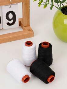 2/4pcs Sewing Thread Polyester Thread Set Strong Black White 402 Mini Spool Sewing Threads For Hand Machines - Multicolor - View 2