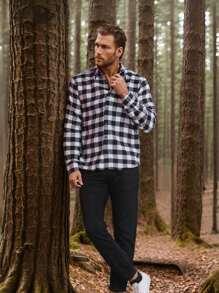 Men's Galileus Shirt Long Sleeve Italian Collar Flannel Fabric Resistant Warm For Cold Days, Festa Junina Quadrilha