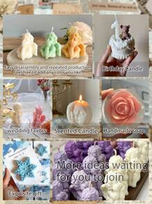 5-Piece Angel Candle Silicone Molds Set, 3D Angel-Shaped Silicone Candle Making Kit, Craft Casting Molds For DIY Home Decor And Soap Making - Material: Silicone, No Power Supply Needed