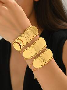 1 buc. Brățară decorativă vintage placată cu aur, potrivită pentru festivaluri, petreceri și întâlniri