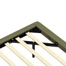 MERAX Floating Bed Frame With LED Light, Modern PU Leather Platform Bed, No Boxing Spring Needed, Assemble Easily,Full Size-Green - 全尺寸-綠色 - 查看 11