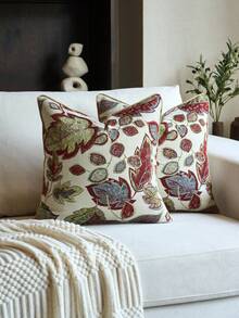 1pc Jacquard Decorative Cushion Cover (No Insert), Modern Floral Jacquard Throw Pillow Case, Suitable For Home, Sofa, Bed Decoration Throughout The Year, Spring/Summer/Autumn/Winter - Multicolor - View 2
