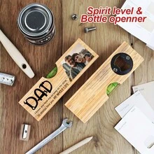 Customizable Photo Printed Wooden Beer Bottle Opener And Level Set - Ideal Father's Day, Thanksgiving Gift For Dad, Unique Wedding Gift Idea - Perfect For Parties, Special Occasions, And Thanksgiving - Multicolor - View 7
