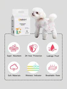 10 条装一次性狗尿裤，防止脏乱泄漏，随机发货 - 紅白色 - 查看 4