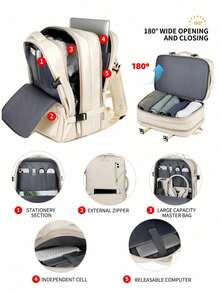 瑞安航空旅行背包，客艙包40x20x25，座椅下客艙包，航空包，女士旅行背包，航空認證休閒背包，戶外行李背包商務週末包，帶擴容，帶 USB 輸出 男式防水旅行背包