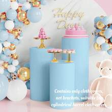 3pcs Dessert Bucket Cylinder Pedestal Stand Set, Flexible Cylinder Pedestal Stand For Party, Wedding Or Birthday Decoration, Autumn Decoration (Cylinder Tablecloth Only Included) - Multicolor - View 16