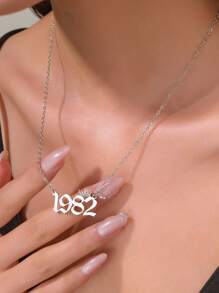 1 Stück minimalistische Edelstahl Halskette mit Zahlenkrone 1980-2025, geeignet für den täglichen Gebrauch von Frauen, Geburtstagsgeschenk für Mutter, Vater, Freundin, beste Freundin, Familie, Klassenkameradin
