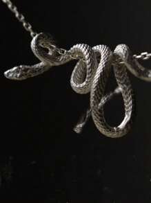 1PC Gothic Double Snake Entanglement Witch Necklace With Crystal Pendant Medusa Snake Necklace Ladies Fashion Jewelry Gift