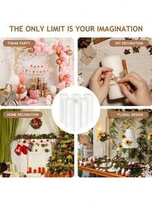 4个白色实心泡沫圆柱体，手工几何形状，手工DIY花艺摆件，婚礼装饰，手绘DIY圆柱工艺材料，情人节