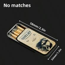 1pc 58mmx33mm Vintage Iron Matchbox Cigarette Case, Retro Distressed Metal Slide Lid Design, Antique Faux Leather Texture Collectible Tin Box, Father's Day Gifts/Men's Fashion Accessories/Smoker Essentials 2025 (2.28"X1.3" Pocket Size, Rustproof Coating, Christmas Stocking Stuffer)