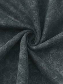 Shwiy 2pcs/Set Men's Washed Vintage Black Short Sleeve Drawstring Shorts Set, Minimalist Ramen Print T-Shirt & 5-Minute Shorts Outfit, Suitable For Spring & Summer Casual Wear, Anime/Manga Fan Gift, Street Fashion - Dark Grey - View 11