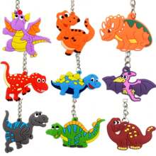 12 Stücke Dinosaurier Themen Schlüsselanhänger, Dinosaurier Party Gastgeschenke, Geburtstagsparty Kleine Geschenke, Hochzeitsgäste Souvenirs, zufällige Farbe