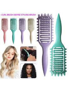 Designed By Candybrush Curl Defining Brush, 2025 New Curl Brush For Curly Hair Styling Brush, Shaping And Defining Curls Comb For Women Men Less Pulling And Curl Separation - Multicolor - View 1