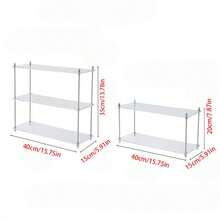 1PC Transparent Acrylic Desktop Display Rack, Multi-Functional Adjustable Acrylic Storage Display Rack, Desktop Cup Storage Rack, Bathroom Dresser Cosmetics Perfume Rack, Home Decoration Display Rack - Clear - View 5