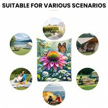 Pink Floral Decorative Outdoor Picnic Blanket Outdoor Throw Blanket A Stunning Piece For Home Or Outdoor Use A Thoughtful Gift For Nature Enthusiasts And A Versatile Companion For Gatherings Relaxation And Artistic Inspired Moments Everywhere - Multicolor - View 6
