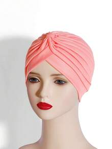 1件装女士纯色弹力扭结软帽，新款帽子，时尚百搭欧美头巾，弹力瑜伽头巾，头巾帽，中东风情睡帽 - 彩色 - 查看 24