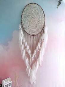 1pc Handmade Decorative Art Feather Dream Catcher - Ideal Wall Decor And Perfect Gift For Special Occasions, Children's Room, Party, Wedding, Handcrafted Concentric Feather Wall Hanging Decor Room Decor Bedroom Decor Home Decor