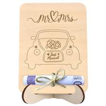 3styles Wedding Blessing Gifts, German Wooden Money Holder Cash Gift Packaging, Wedding Decoration Ornaments Newlyweds Wedding Souvenirs, Home Decoration Room Desktop Ornaments, Love Decorations