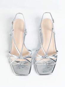 Sandalias de tiras con tacón medio, elegantes y sexy de estilo minimalista con punta abierta, nuevos lanzamientos de verano para mujeres