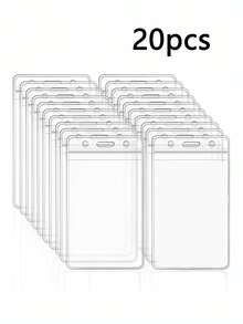 1个/10个/20个PVC透明卡夹，适用于保护身份证、学生证、公交卡、工作卡、餐卡、即影即有照片、偶像卡、证件照、返校用品、学校和办公用品