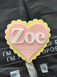 Rozwijany identyfikator pielęgniarki w kształcie serca | Identyfikator pielęgniarki | Niestandardowy magnetyczny identyfikator | Rozwijany uchwyt na klips dla studentów, karta identyfikacyjna lekarza, stop cynku